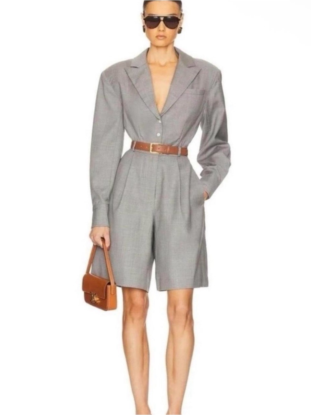 Helsa The Short Meeting Wool Jumpsuit - Picture 11 of 12